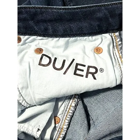 DU/ER Performance Denim Mid Rise Slim Straight in Dark Stone Women's Size 30x32 - Picture 9 of 14